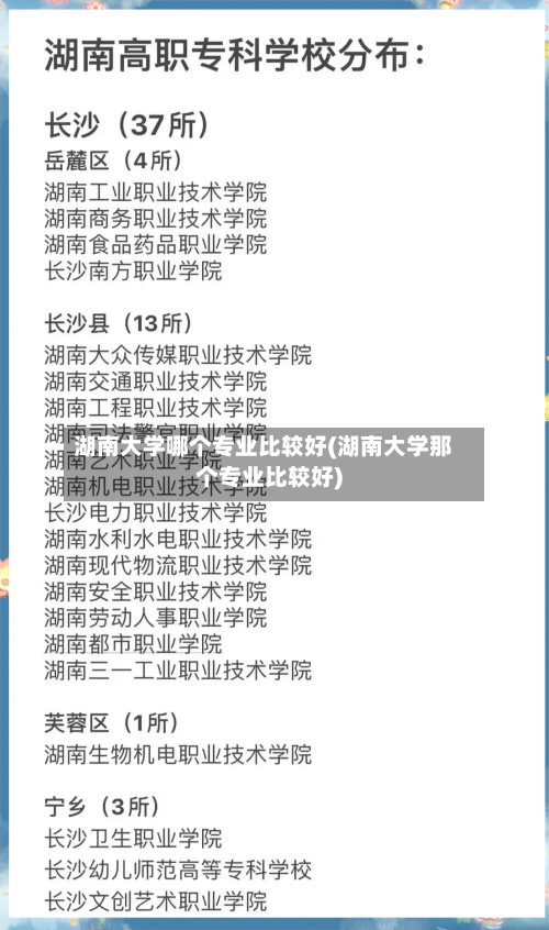 湖南大学哪个专业比较好(湖南大学那个专业比较好)